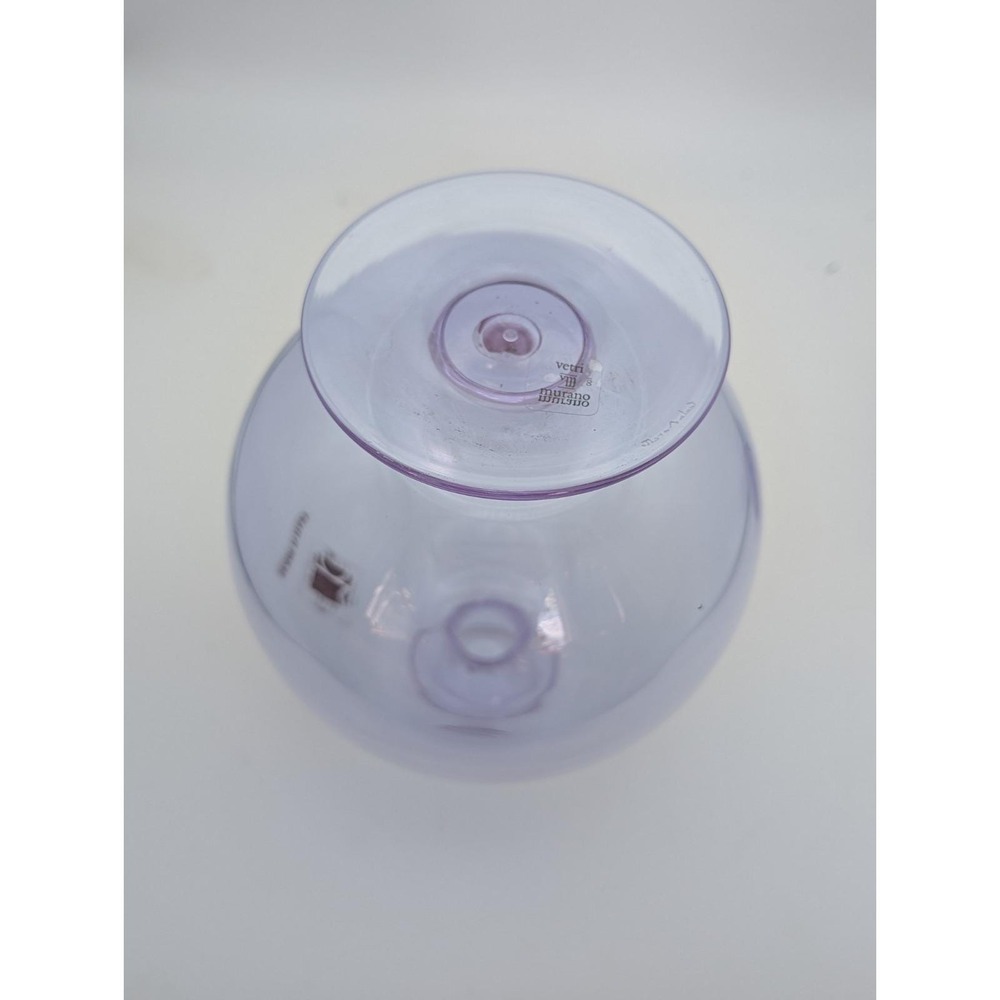 Carlo Moretti Murano Glass Decanter Purple Orb Stopper Made in Italy Vintage - Picture 9 of 16